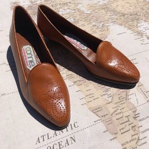 Connie Vintage Brown Caramel Leather Flats Brazil